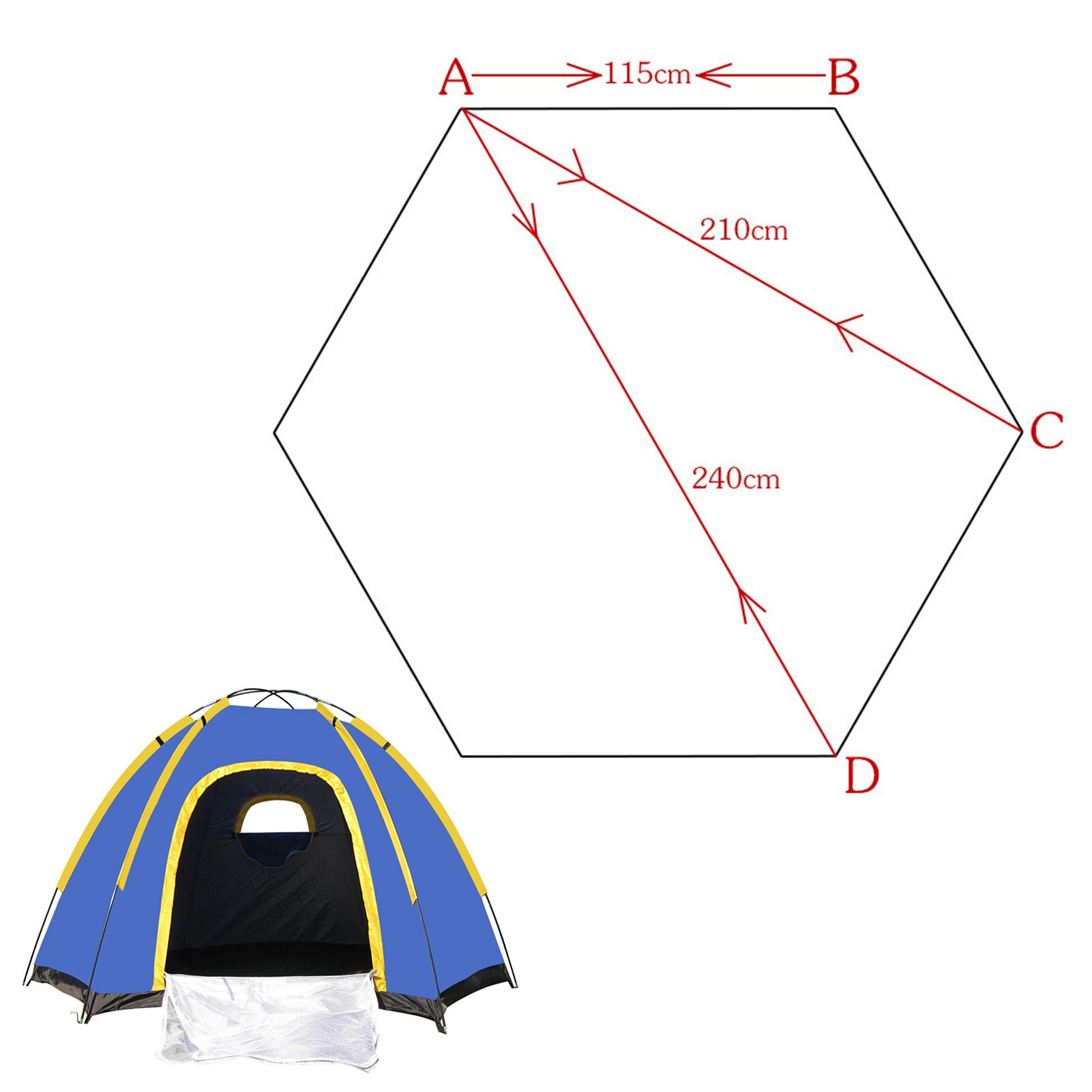 Cheap Goat Tents 240*210*130cm 3 5 People Camping Hexagonal Tent Outdoor Waterproof Durable Travel Tentage Tents 